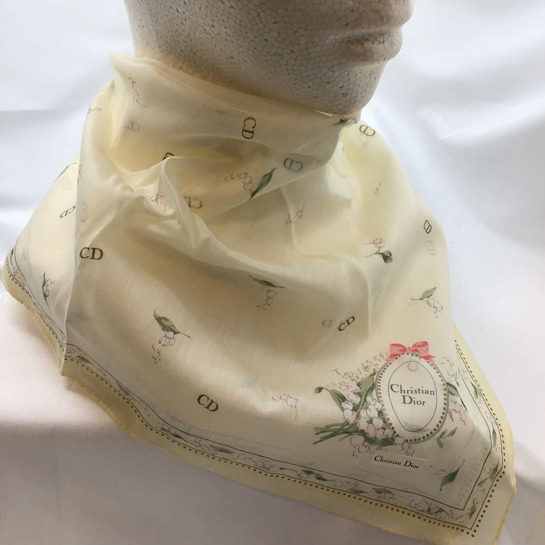 クリスチャンディオール ハンカチ スカーフ Christian Dior すずらん