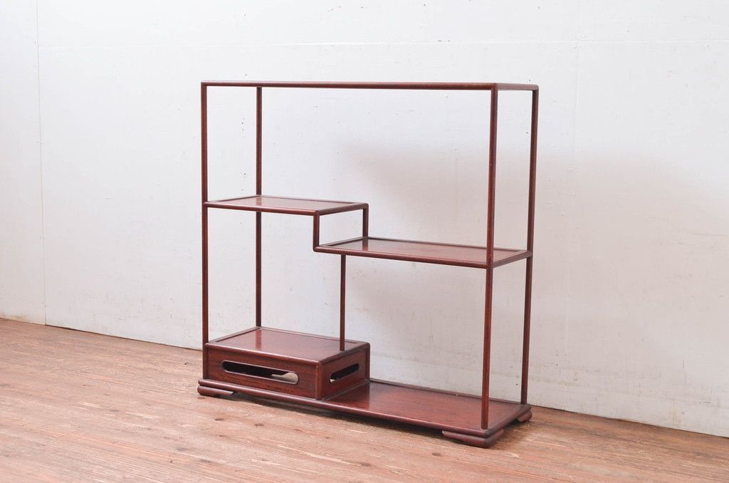 和製アンティーク 総花梨(カリン)材 細身で繊細なデザインの小振りな