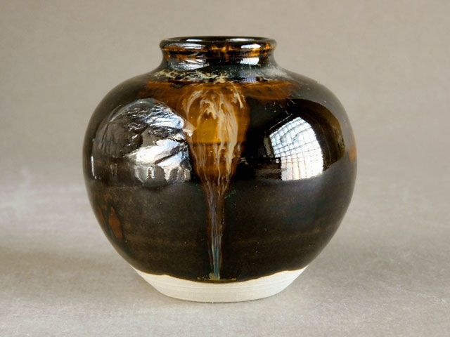 桶谷定一 作 文琳 茶入 茶道具 仕覆付き 共箱