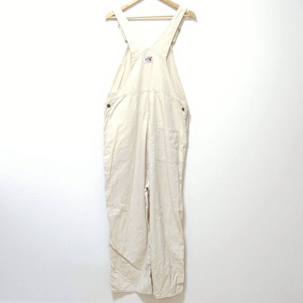 ボーイッシュな着こなしに◎ Red Cap Girl レッドキャップガール サロペット オーバーオール ワークウェア アメカジ 古着 生成り ストリート スケーター アウトドア グランピング ワイドシルエット アイボリー レディース S M36286ji