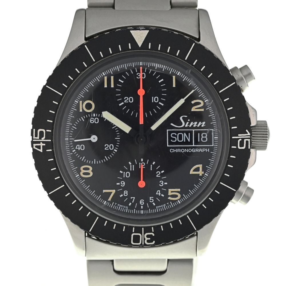 ジン Sinn 256.P 256 クロノグラフ デイデイト バルジュー7750 自動巻き メンズ良品 G#136541