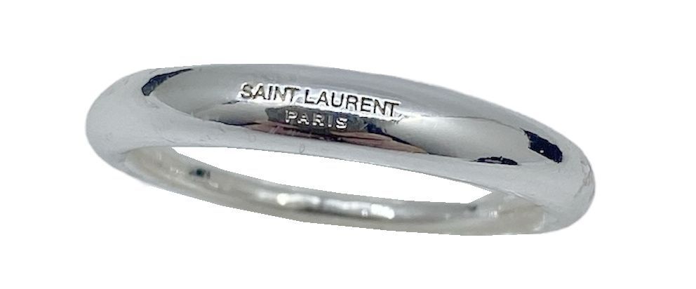 SAINT LAURENT サンローラン リング 真鍮 指輪 約21号 シンプル ロゴ