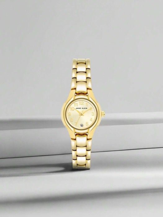 腕時計 レディース クォーツ 女性用日付機能付きクォーツブレスレットウォッチ ゴールドトーンのヴィンテージアナログウォッチ ライトシャンパンサンレイダイヤル 調節 なブレスレット付き シックレディースウォッチ