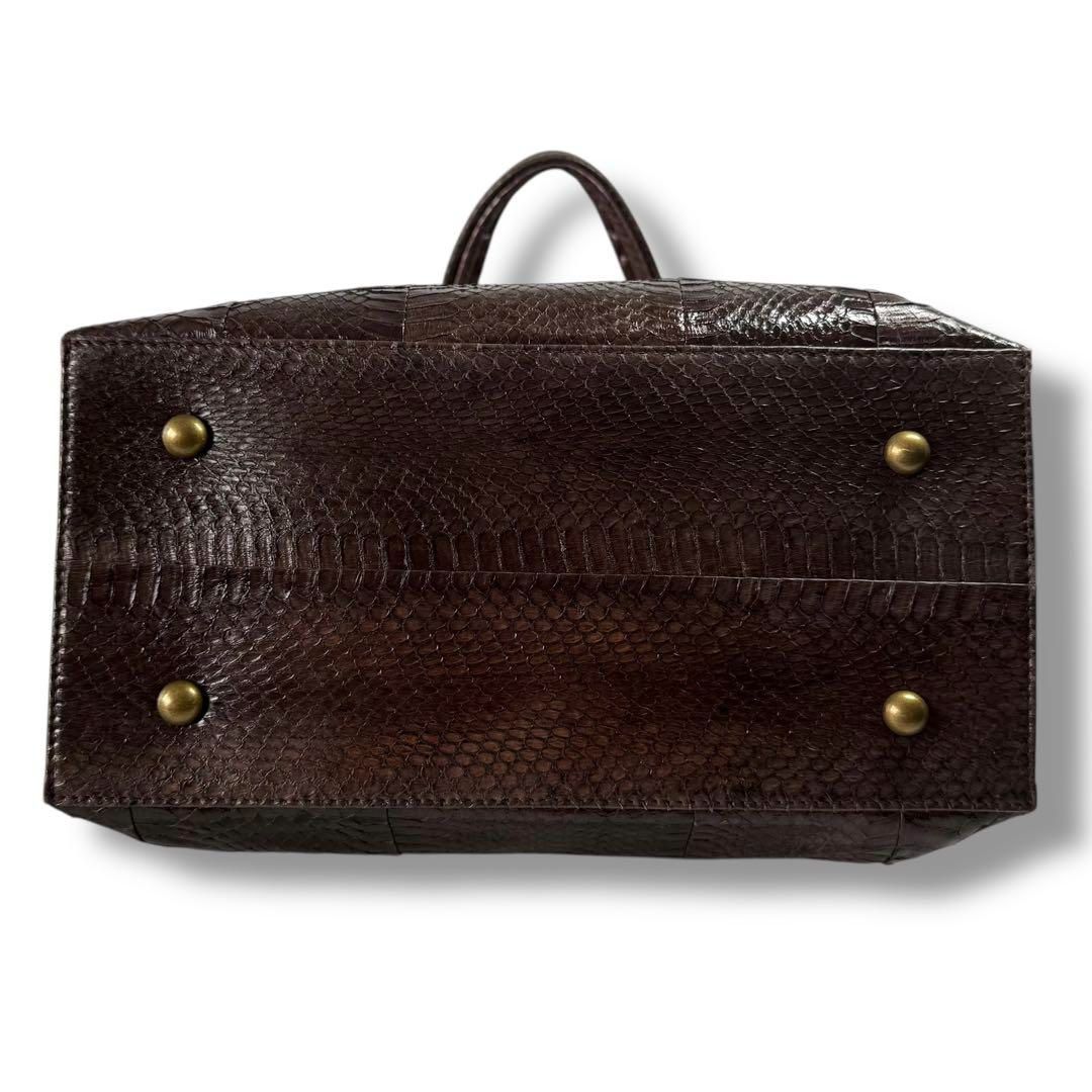 極美品】パイソン トートバッグ 肩掛け かばん 鞄 A4 書類 ビジネス  