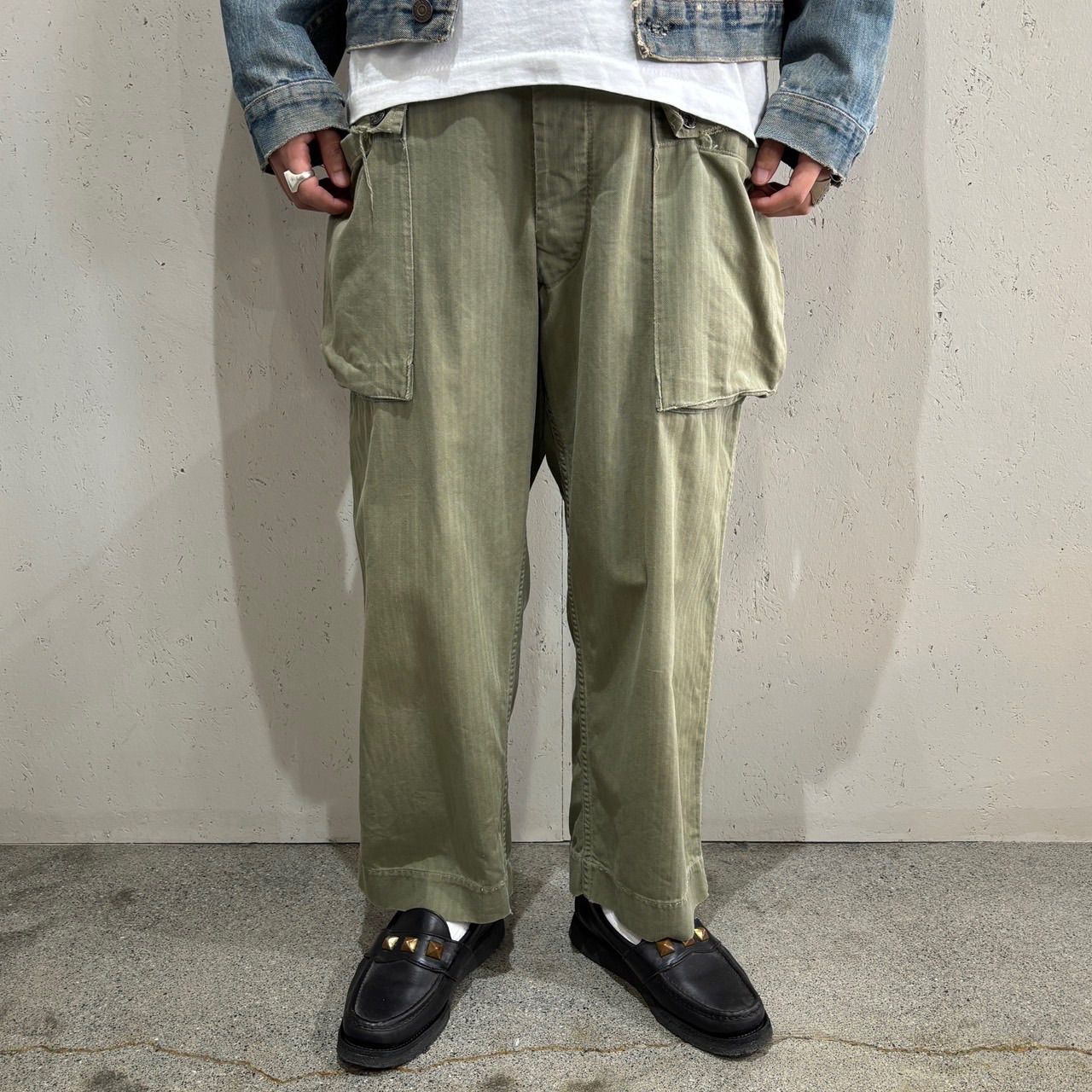 昭和レトロ 古布 布団皮 格子柄 ピエロもんぺ サルエル モンキーパンツ Military】40s USMC P-44 Monkey Pants - メルカリ