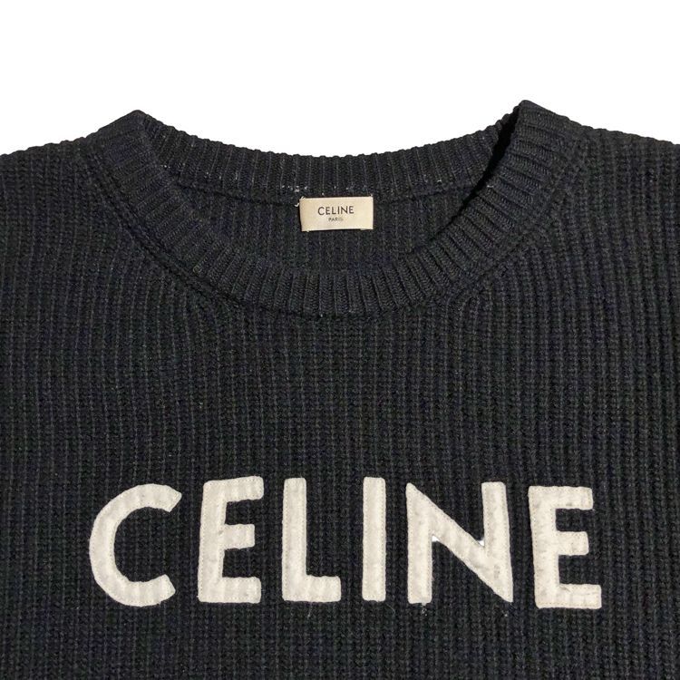 CELINE セリーヌ クルーネック ウールニットセーター オーバー
