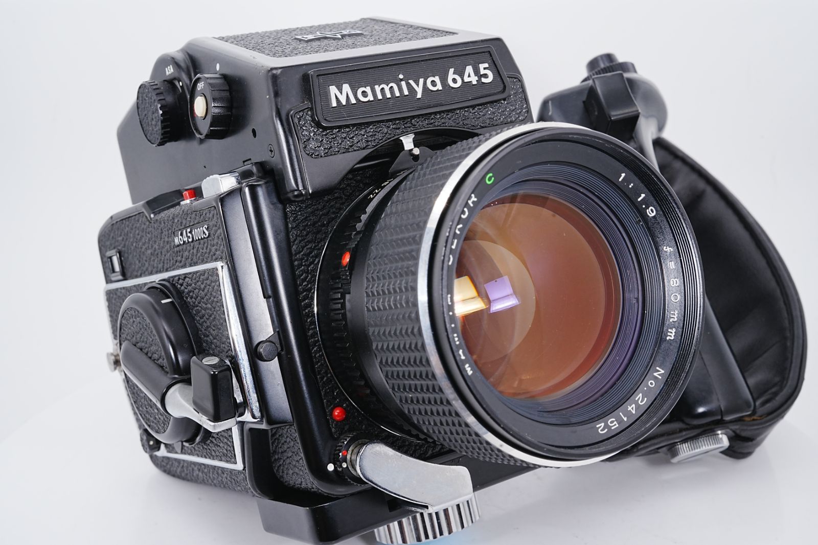 良品 Mamiya マミヤ M645 1000S AEファインダー 中判 一眼レフフィルムカメラ SEKOR C 80mm f1.9 120フィルム  ウエストレベルファインダー ワインダーグリップ他 付属品多数