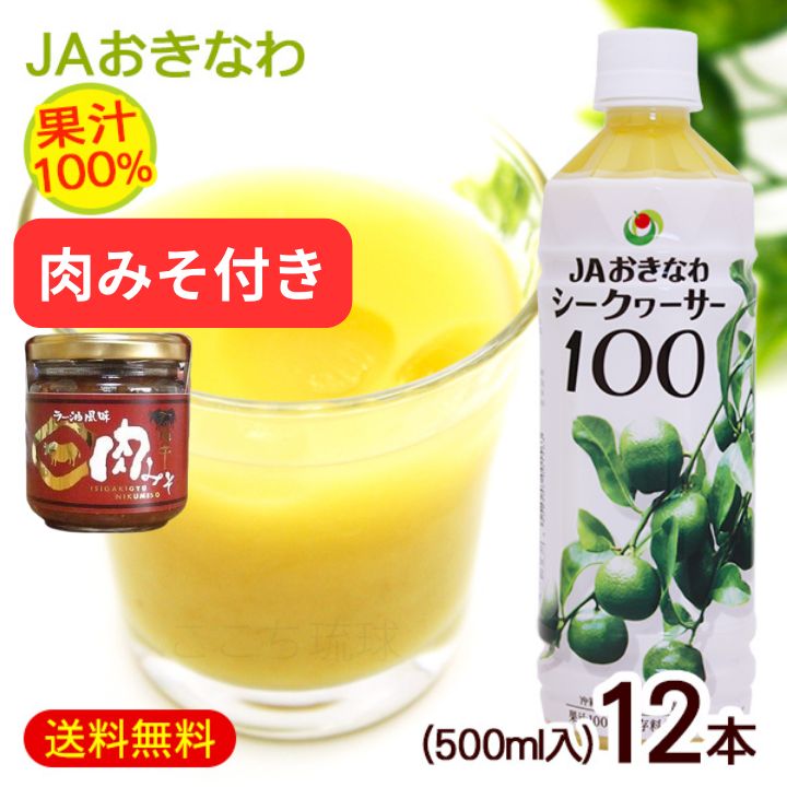 シークワーサー 原液 果汁100％ 500ml×12本【FS】賞味期限2025年01月07日 【数量限定！ラー油風味 石垣牛肉みそ付き】