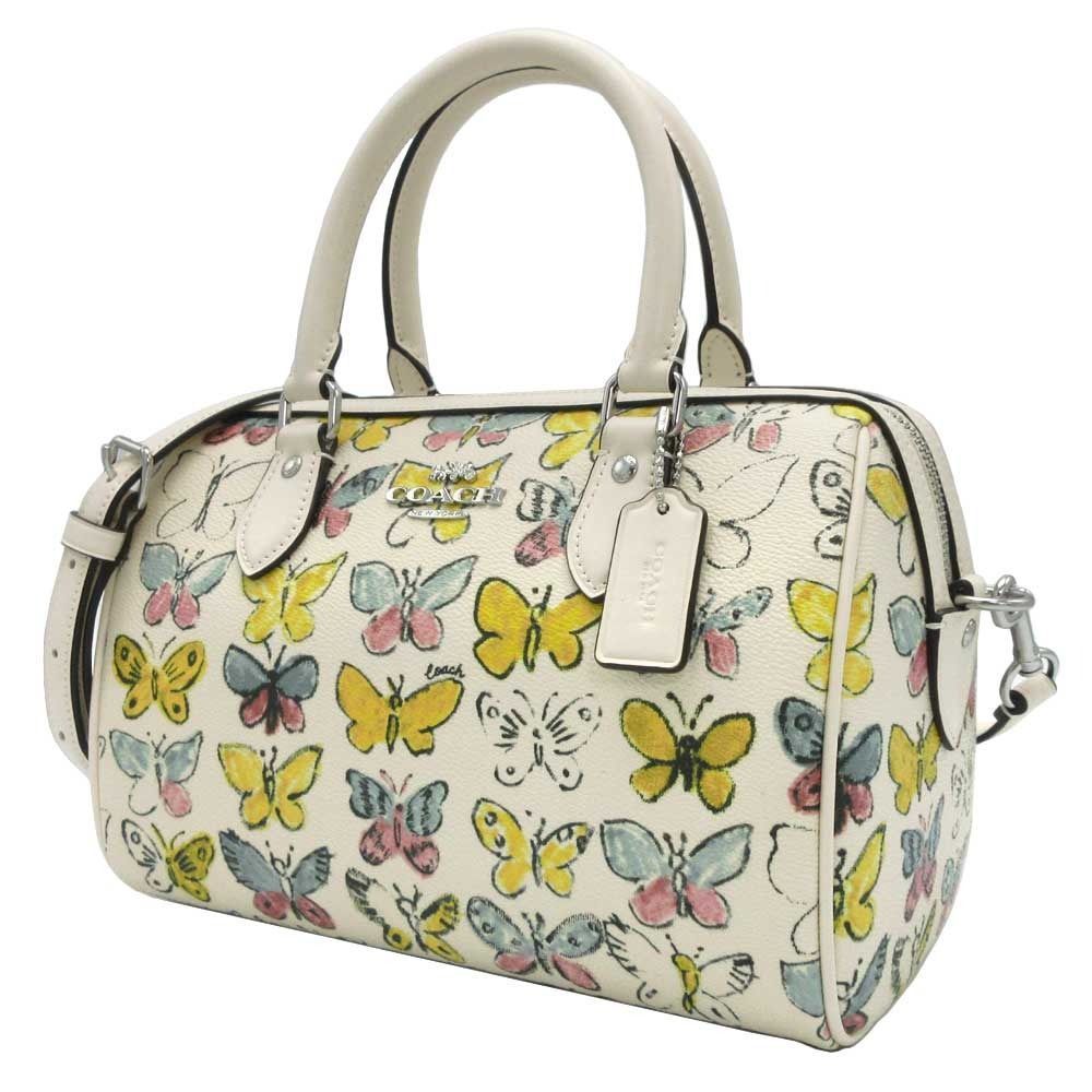コーチ バッグ ハンドバッグ COACH ROWAN バタフライ プリント サッチェル 2WAY 斜め掛け CAK07 SVCAH チョーク×マルチカラー アウトレット レディース 送料無料