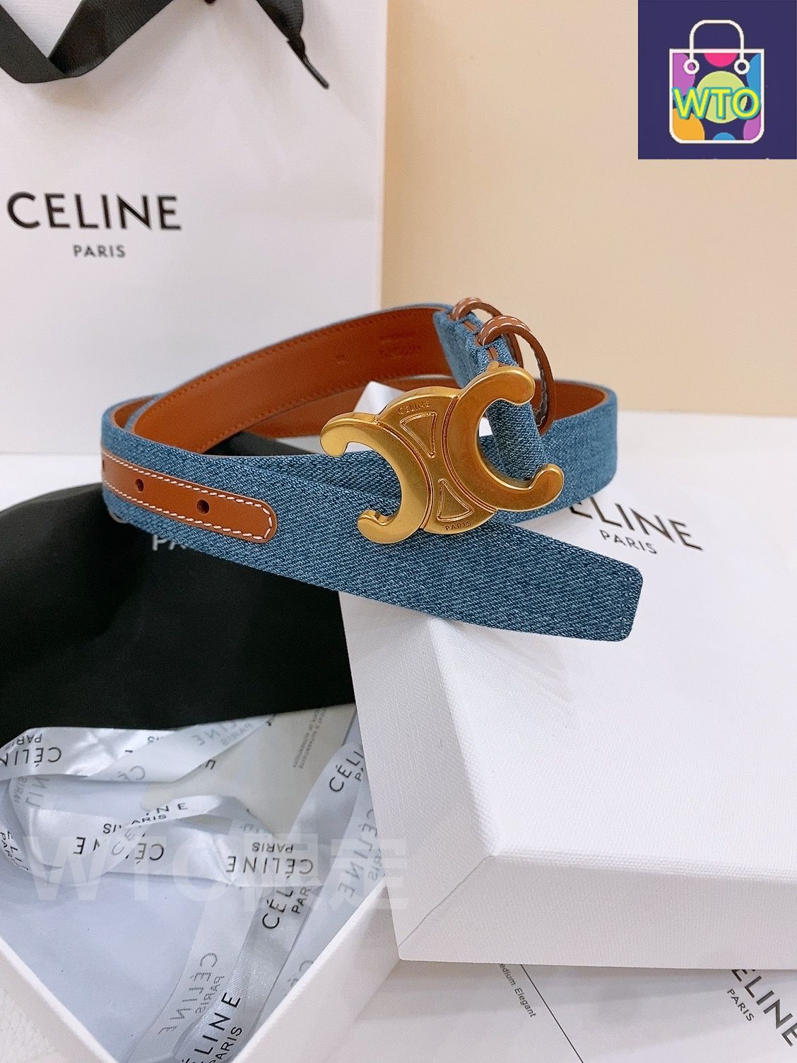 今日特価】Celine セリーヌ 24 中号 デニムベルト-1 - メルカリ