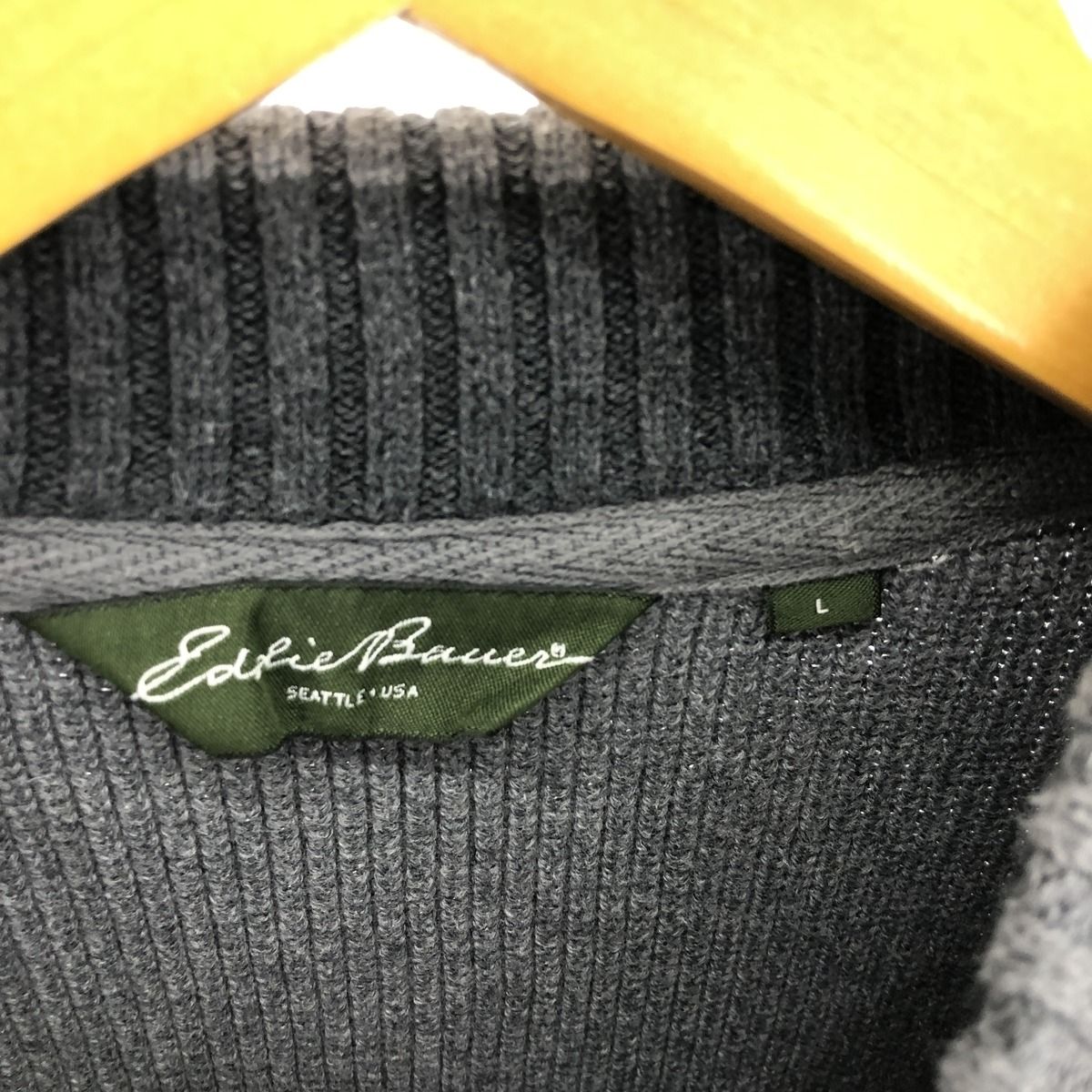 古着 エディーバウアー Eddie Bauer リブ編み ヘンリーネック