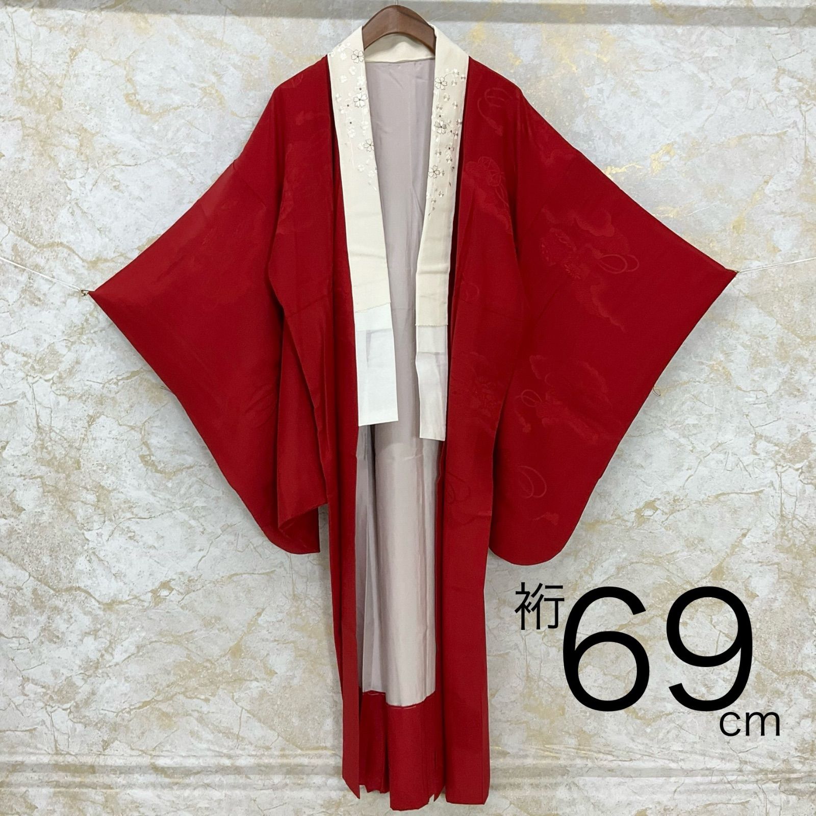 ◇kimono+one◇裄69袖幅34.5袖丈65.5◇美品◇中振袖長襦袢◇正絹◇袷◇刺繍半衿付き◇衣紋抜き付き◇裄長◇着物帯振袖袋帯礼装成人式結婚式 振袖襦袢◇S1139 - メルカリ