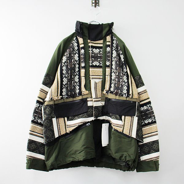 定価14.8万 2022SS sacai サカイ 22-02745M Rug Jacquard Blouson ラグジャガードブルゾン 1//カーキ  メンズ ジャケット【2400013390460】