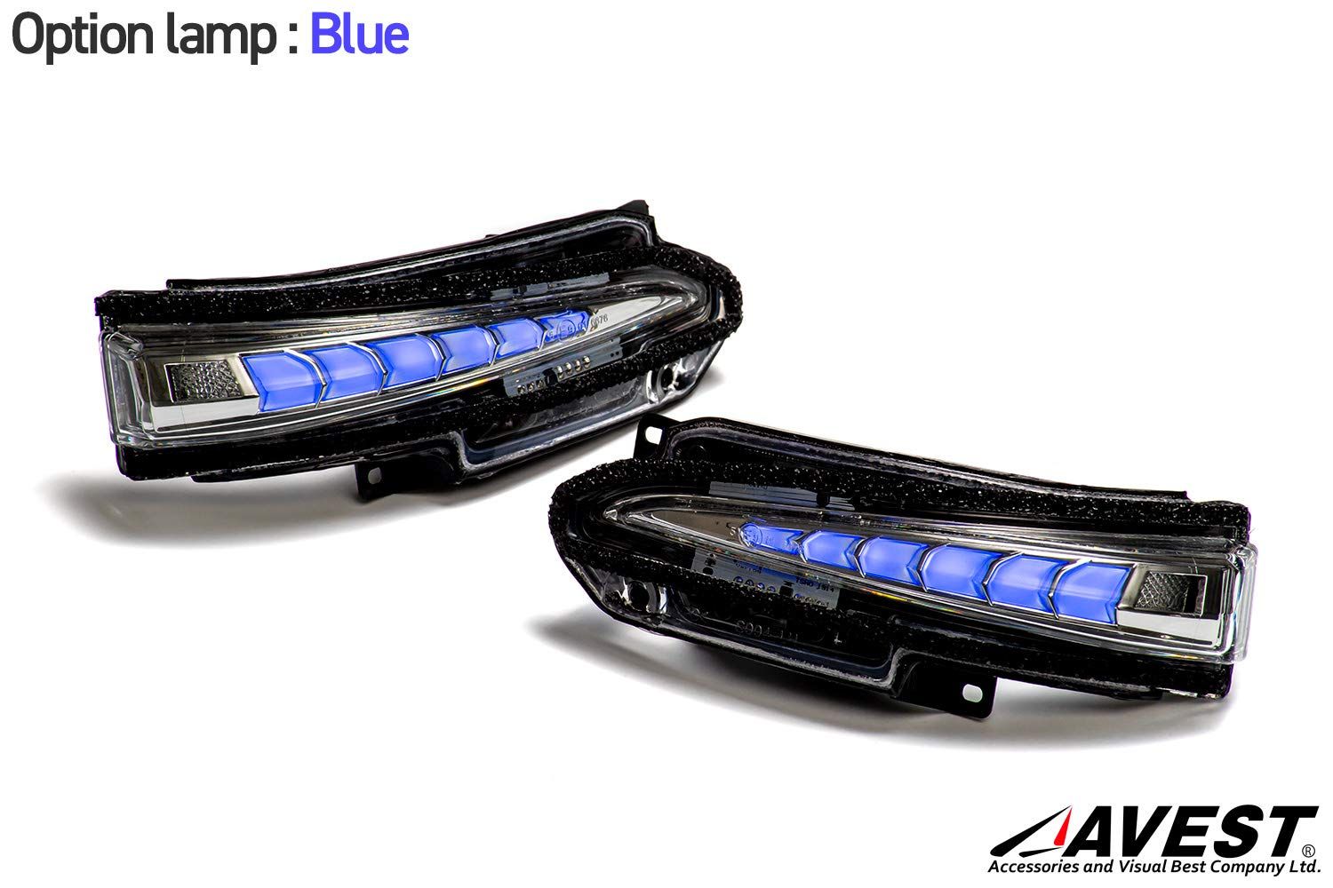 ノア ヴォクシー 80系 エスクァイア 流れる シーケンシャル ドアミラー ウインカー ブルーLED TOYOTA トヨタ パーツ AVEST