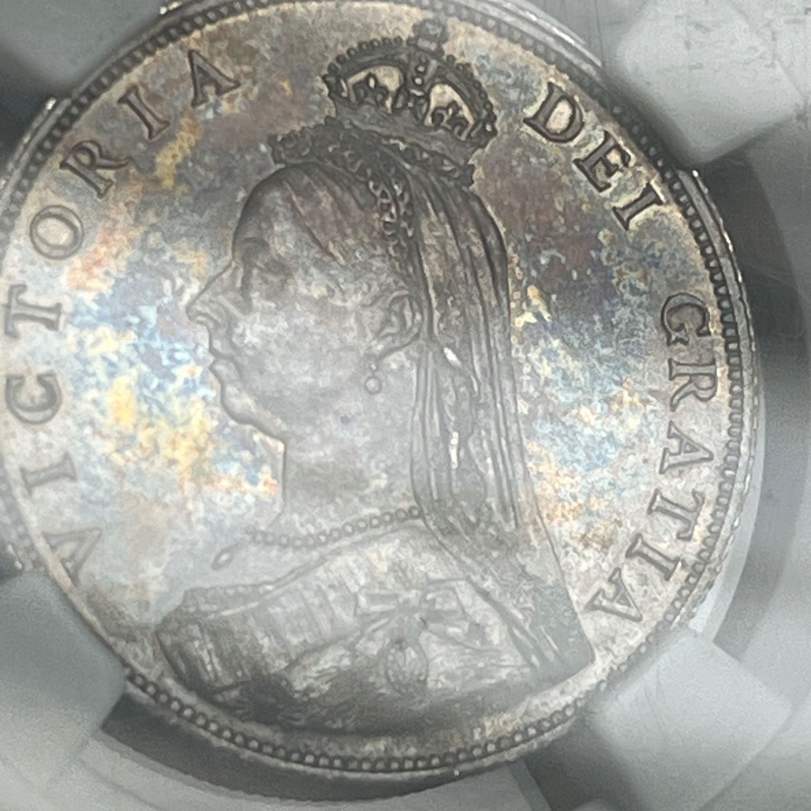 1887年 イギリス 2シリング銀貨 ヴィクトリア女王 ジュビリー