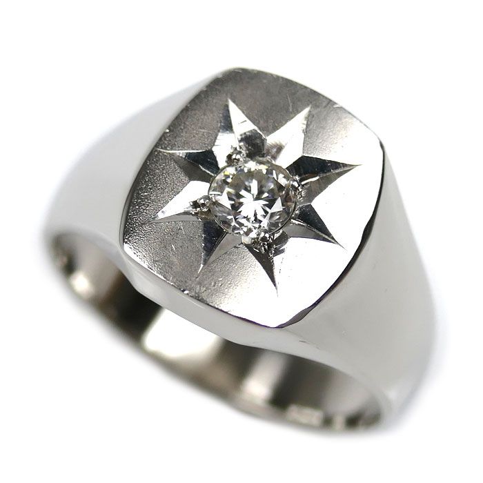 Pt900プラチナ リング 指輪 ダイヤモンド0.29ct 20号 15.3g メンズ