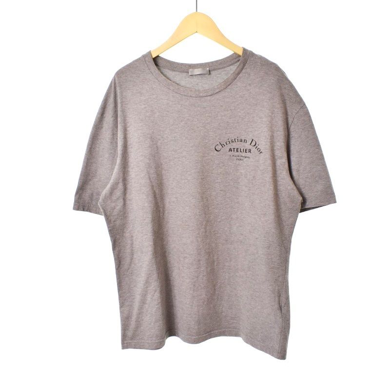 Dior グレー ロゴプリント Tシャツ