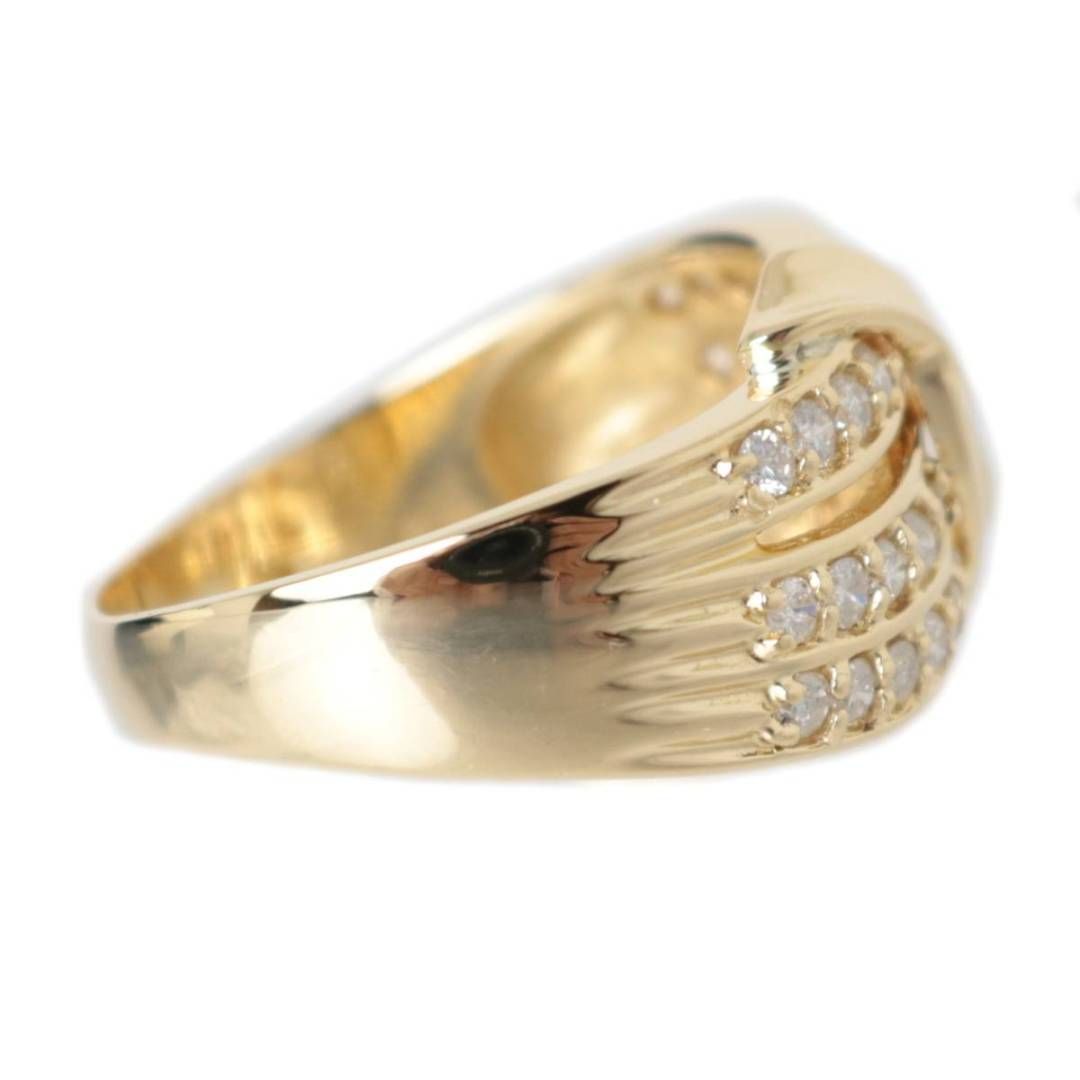 【k18刻印あり】18金 リング ダイヤモンド K18/18金 ダイヤモンドデザインリング 14号 ダイヤモンド 0.50刻印 FS