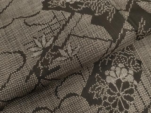 平和屋着物□本場大島紬 7マルキ 吉祥草花文 正絹 逸品 CAAK2879ev