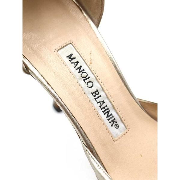 【美品✨】マノロブラニク シルバー ポインテッドトゥパンプス MANOLOBLAHNIKマノロブラニクポインテッドトゥハイヒール