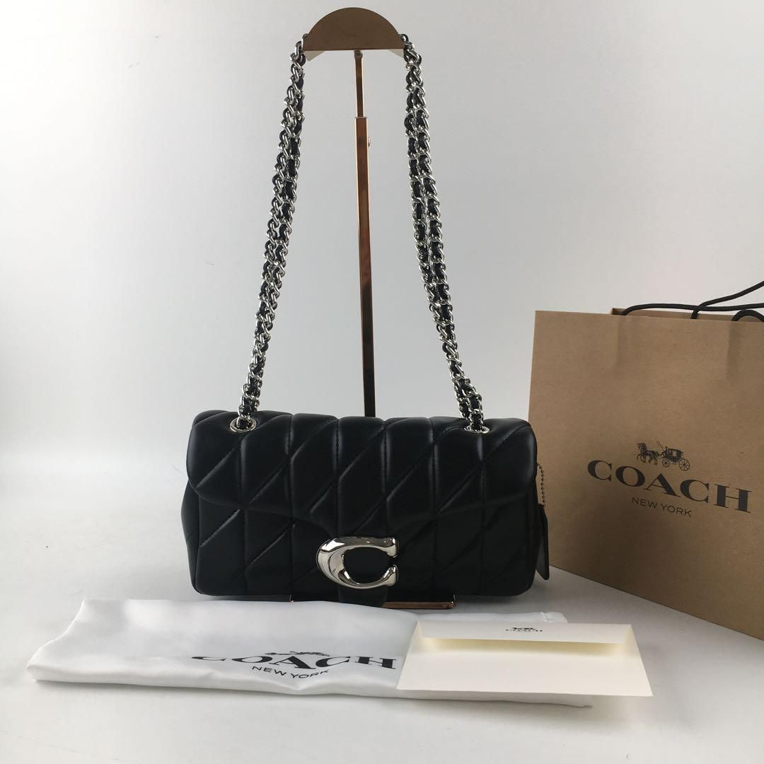 新品 COACH タビー キルティングタビー26サイズ ブラックシル CP150