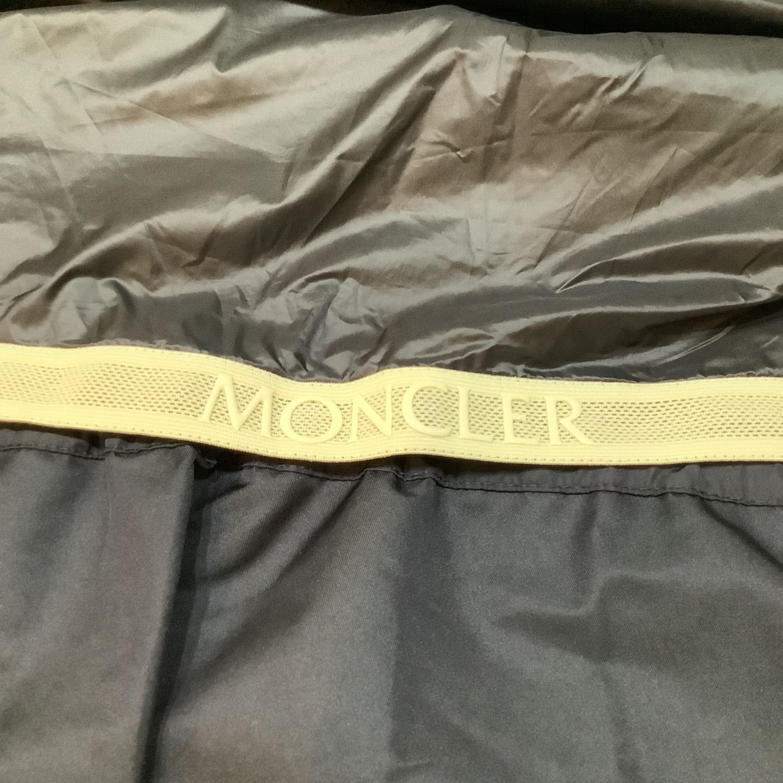 24SS モンクレール MONCLER ワッペン ロゴ ロング コート ネイビー SARRAN １レディース フード スプリングコート Aランク PL74