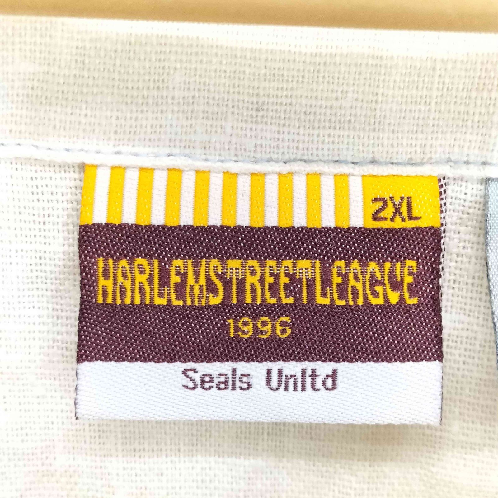 ユーズドフルギ USED古着 {{HARLEMSTREETLEAGUE}} リネン100 ベース