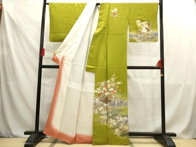 平和屋着物□訪問着 花鳥文 暈し染め 金彩 正絹 逸品 CAAT6735xi