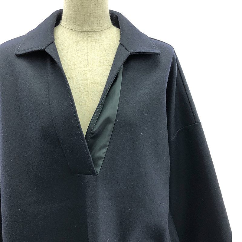 【美品】  JIL SANDER / ジルサンダー | ウールスキッパー プルオーバー | 32 | ネイビー/ブラック | レディース 美品】 JIL SANDER / ジルサンダー | ウールスキッパー プルオーバー