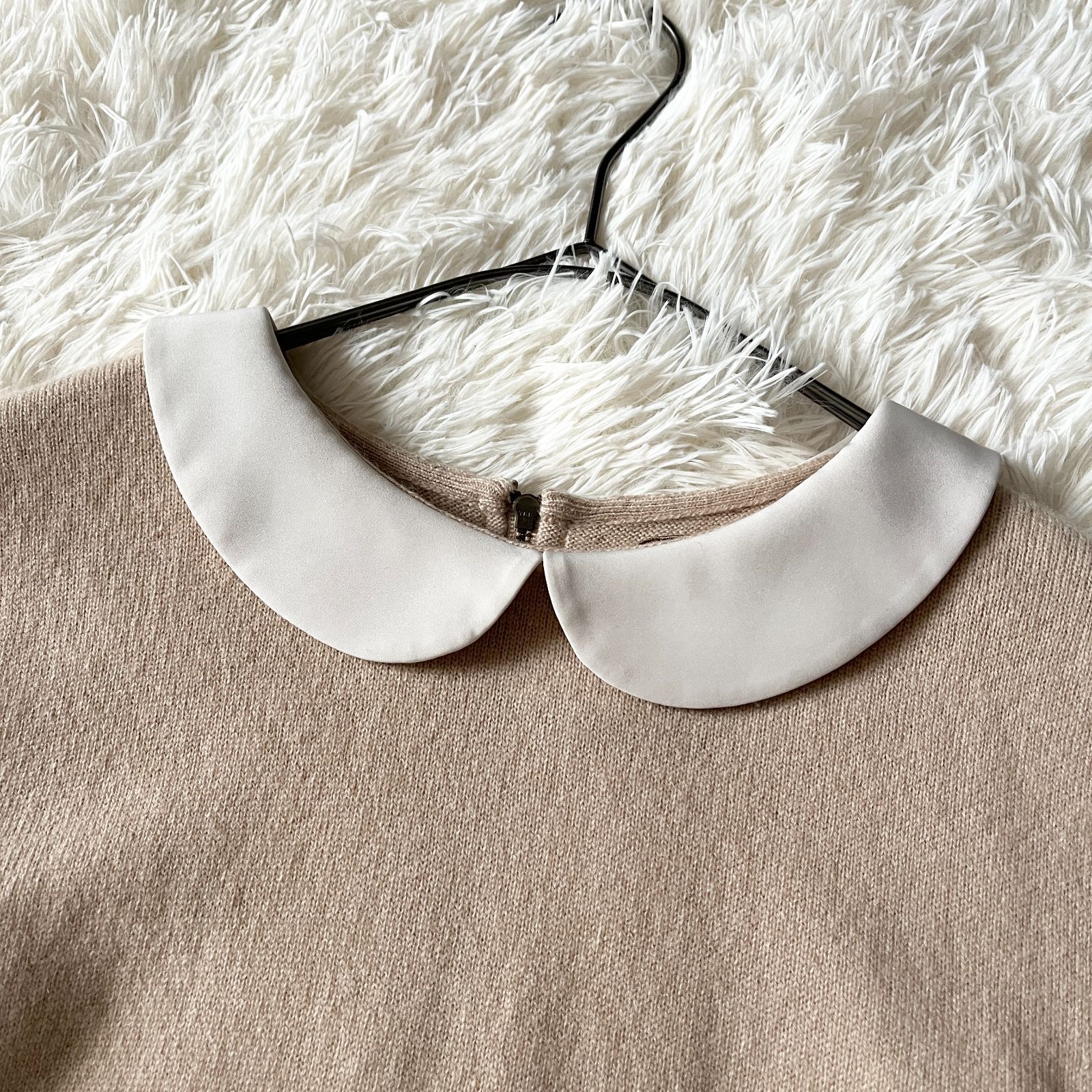 FOR FOXEY デイジーリンフォクシー カシミヤ 丸襟ニット トップス セーター ベージュ系 40