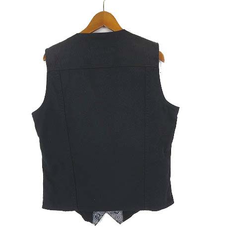 【極美品】Levi's 黒 デニム ベスト US Mサイズ L相当 リーバイス リーバイス Levi's RE-ISSUED デニム ベスト ジレ 裏ペイスリー