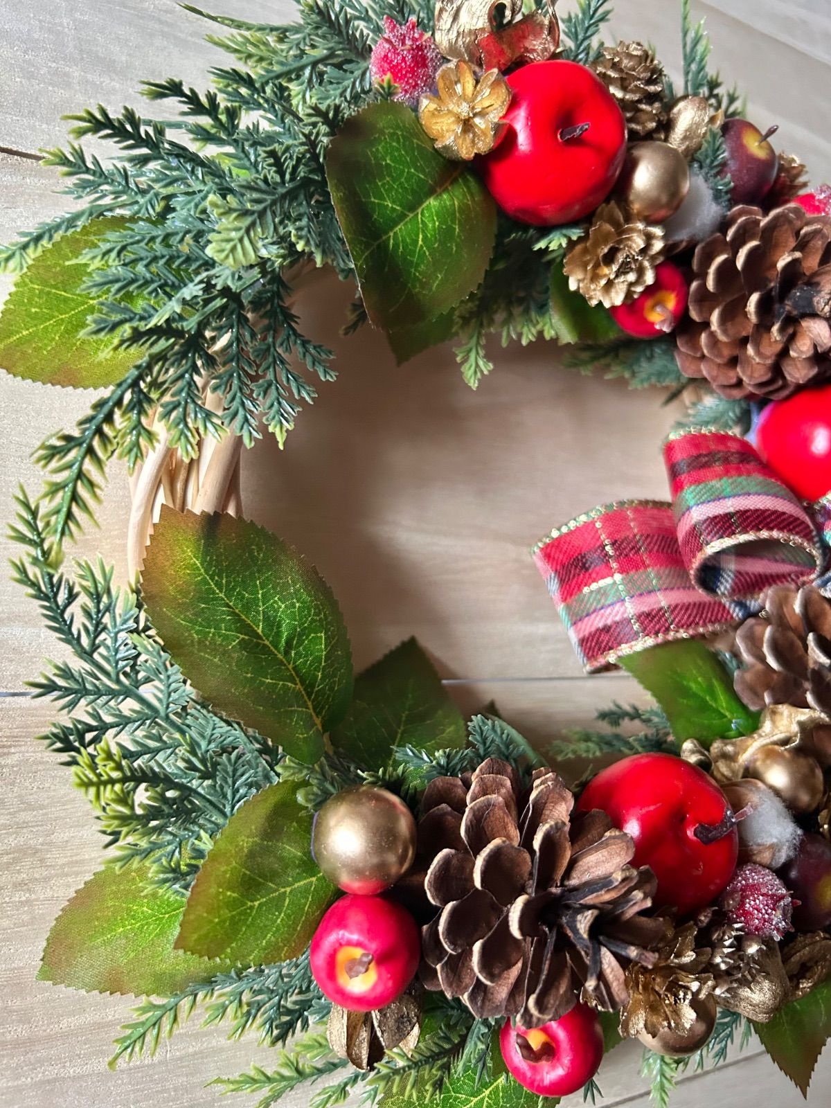 7.クリスマスハーフリース ニトリ リース(パープルパイン レッド n3LC) クリスマス