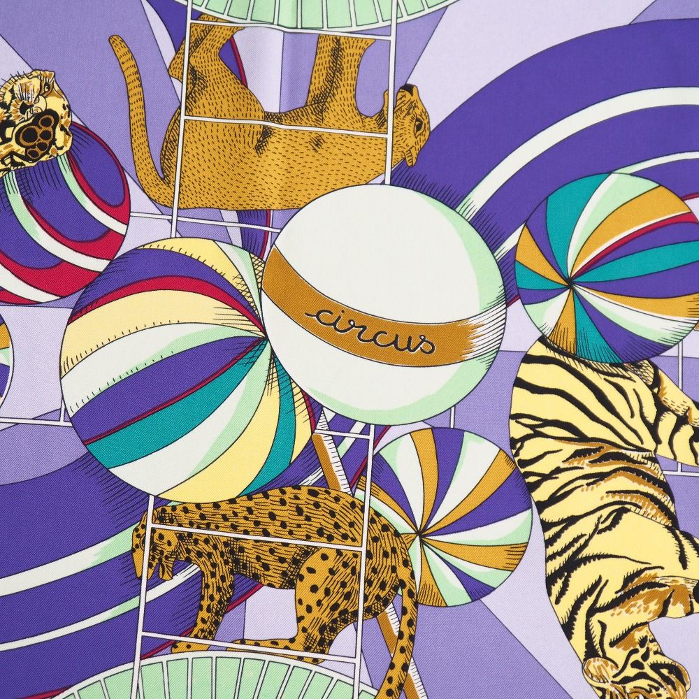 □美品□HERMES エルメス circus サーカス カレ90 スカーフ シルク