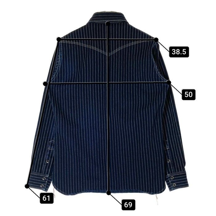 IRON HEART ストライプウエスタンシャツ M IRON HEART 【アイアンハート】 12ozウォバッシュウエスタン