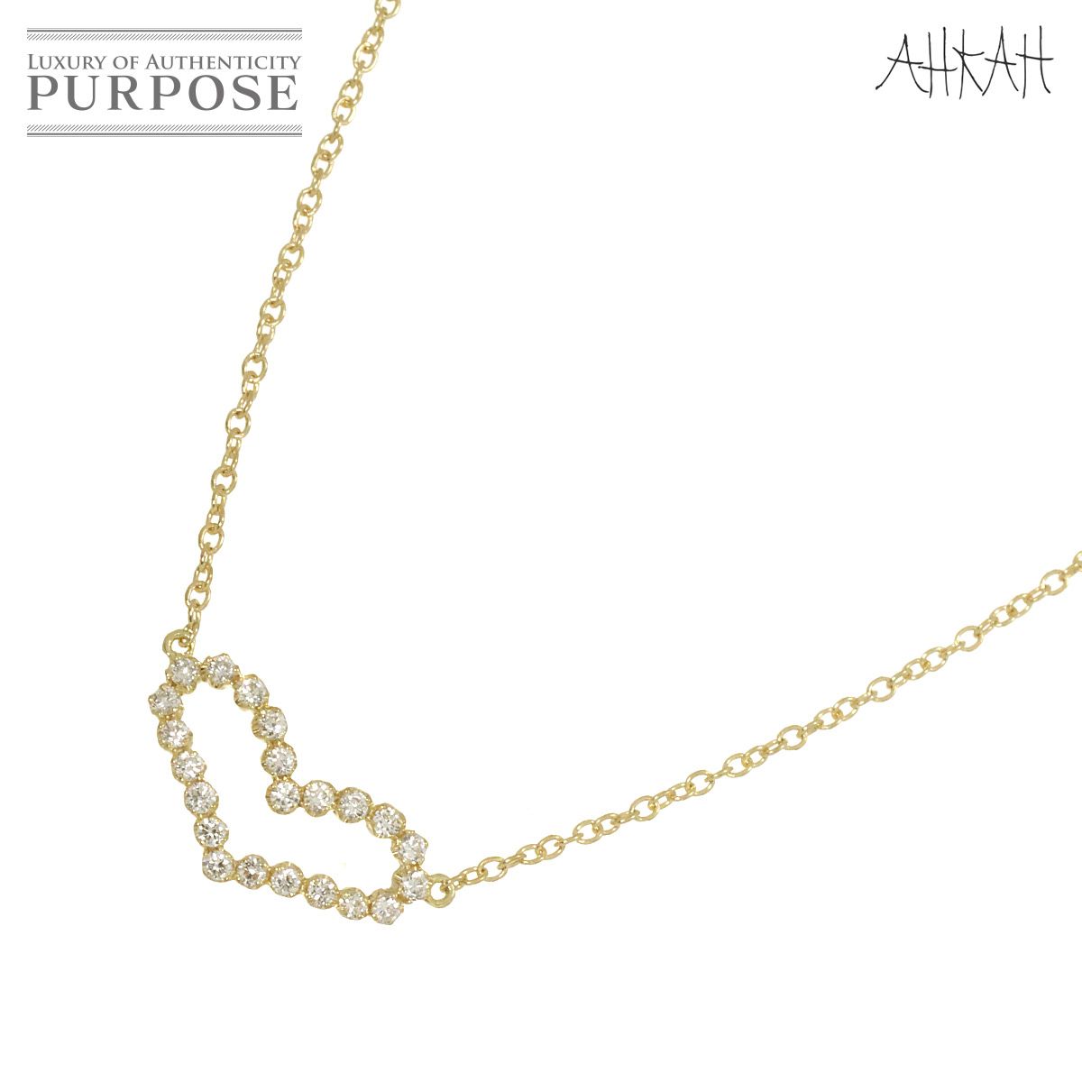 アーカー AHKAH ビリーブハート ダイヤ 0.13ct ネックレス 41cm