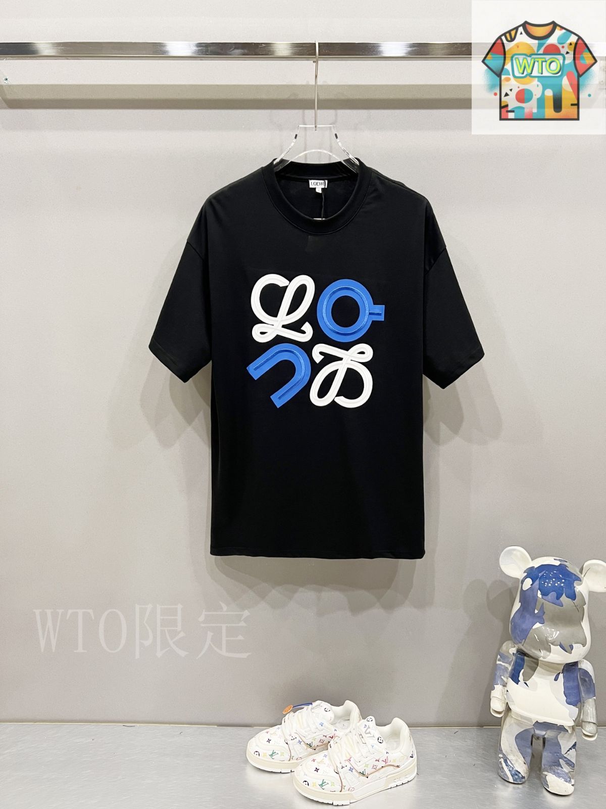 【注目】LOEWE x On◆コラボ ロゴ ジャージ Tシャツ タイダイ 大人気 コラボ LOEWE◇LOEWE X ON 半袖 Tシャツ タイダイ ロゴ
