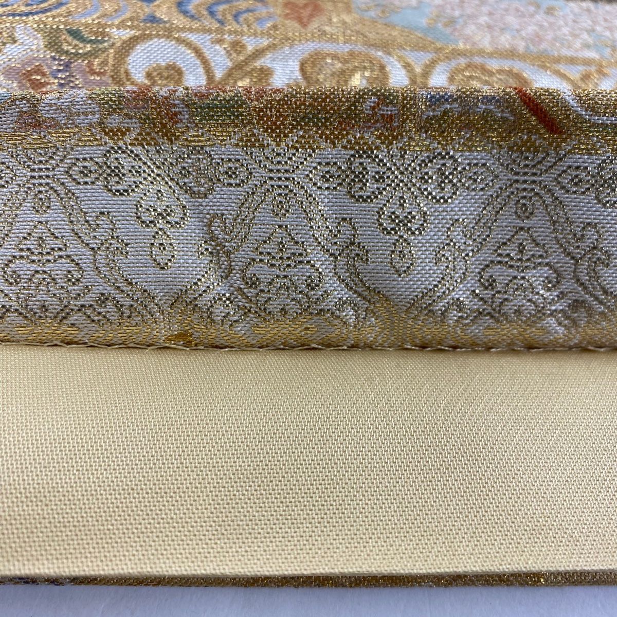 未使用品 袋帯 華文 鳳凰 シルバー 金糸 箔糸 長さ4m46cm 振袖 正絹 未使用品 袋帯 華文 鳳凰 シルバー 金糸 箔糸 長さ4m46cm 振袖 正絹