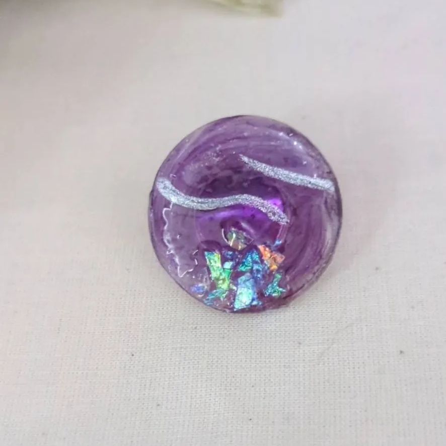 ハンドメイド 帯留め レジン 紫耀ーKagayaku - kire-T - メルカリ