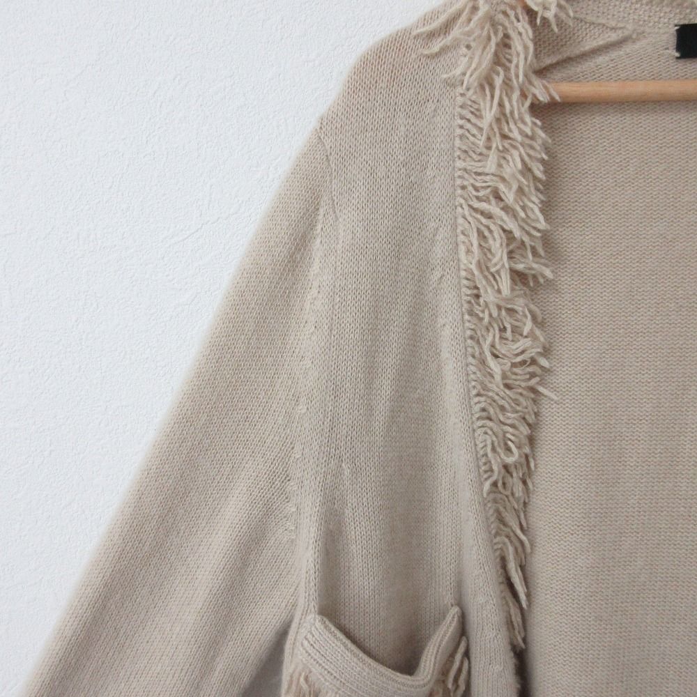 美品 Drawer ドゥロワー コットンカシミヤ フリンジニット