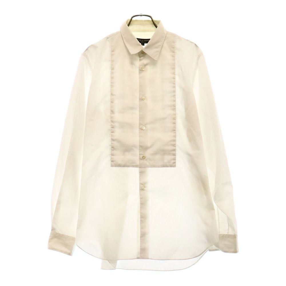 COMME des GARCONS HOMME PLUS (コムデギャルソンオムプリュス) インサイドフリル コットン長袖シャツ ホワイト PP-B011