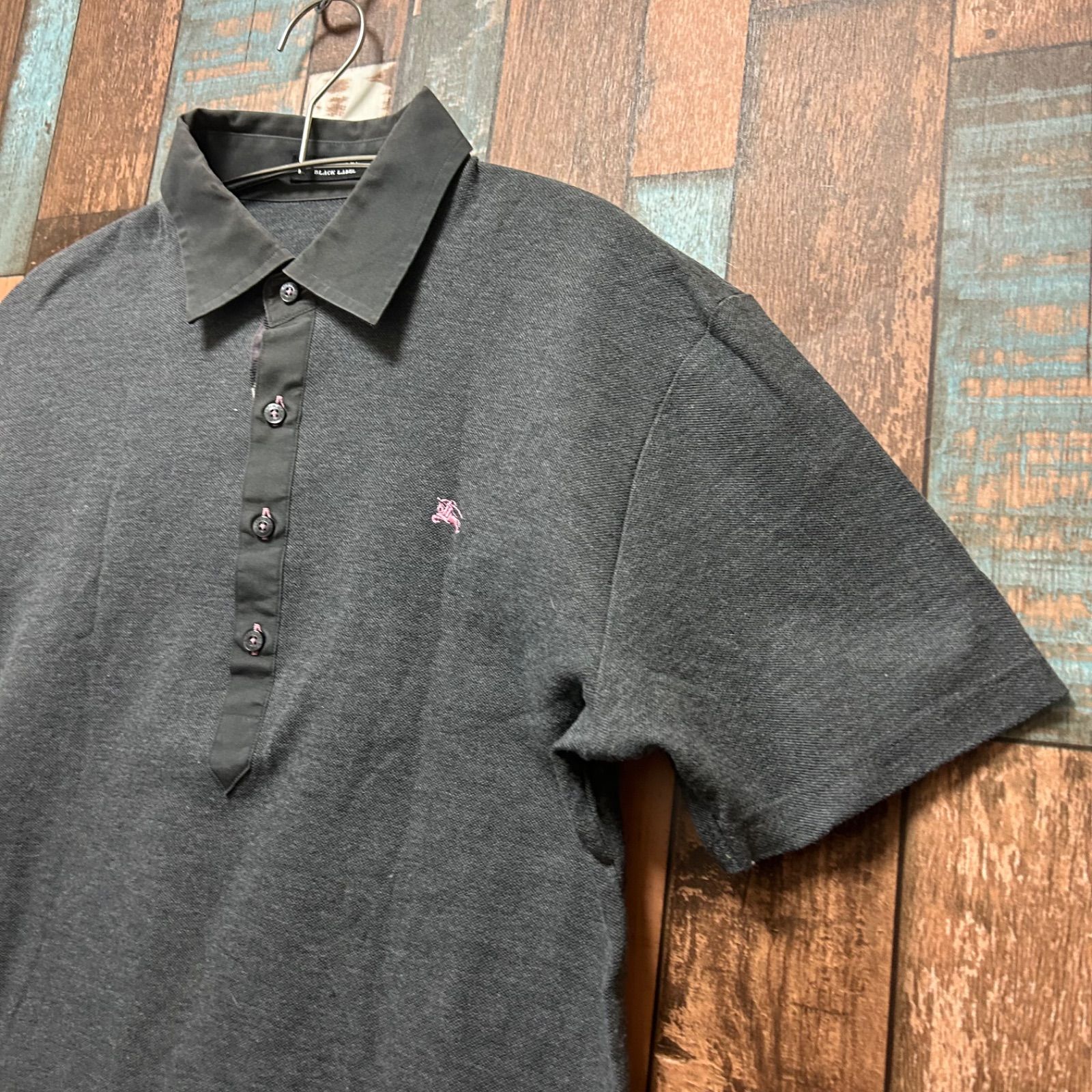 BURBERRY BLACK LABEL ポロシャツ グレー サイズ:2 メンズ オフィス 