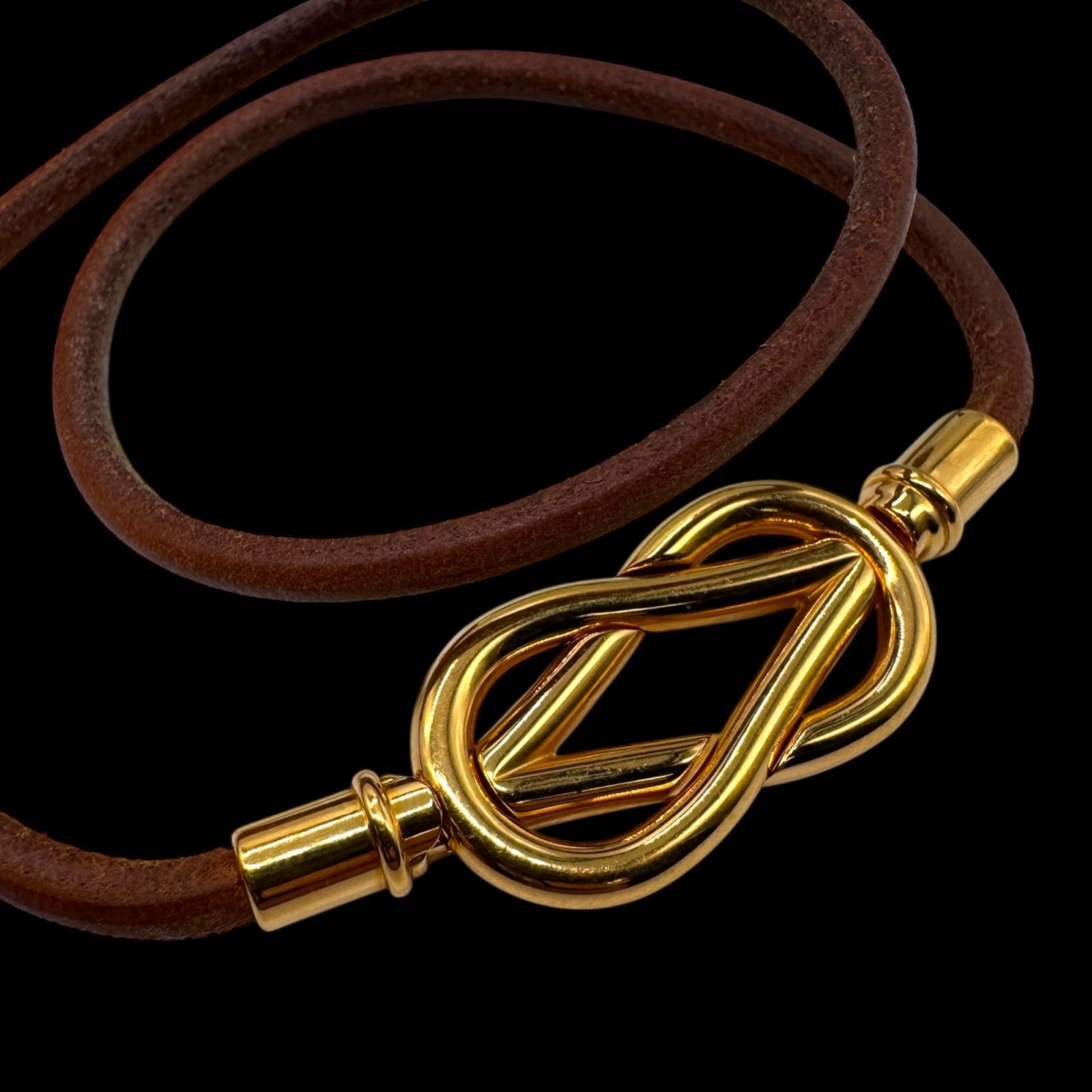 希少 美品 HERMES エルメス アタメ レザー チョーカー