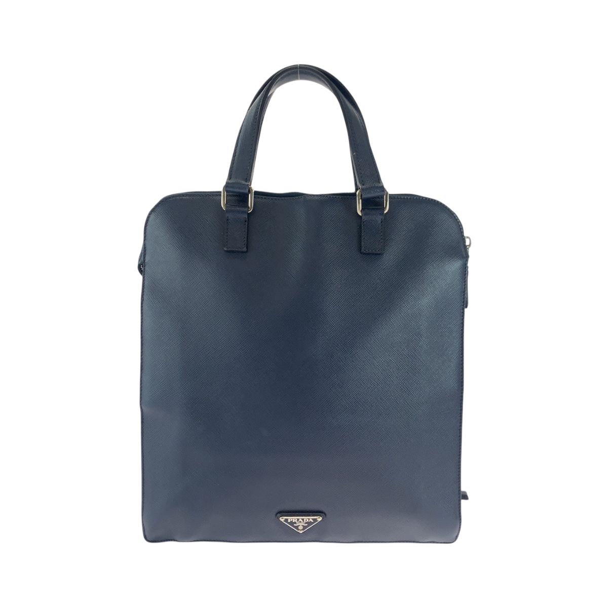 PRADA プラダ 三角プレートロゴ ナイロン × サフィアーノレザー ブラック 定番 大人気 PRADA プラダ 二つ折り財布 ナイロン 黒 三角