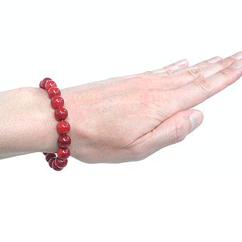 豪華 赤珊瑚ブレスレット【高級10mm珠】 ※内径約14～18cm アクセサリー