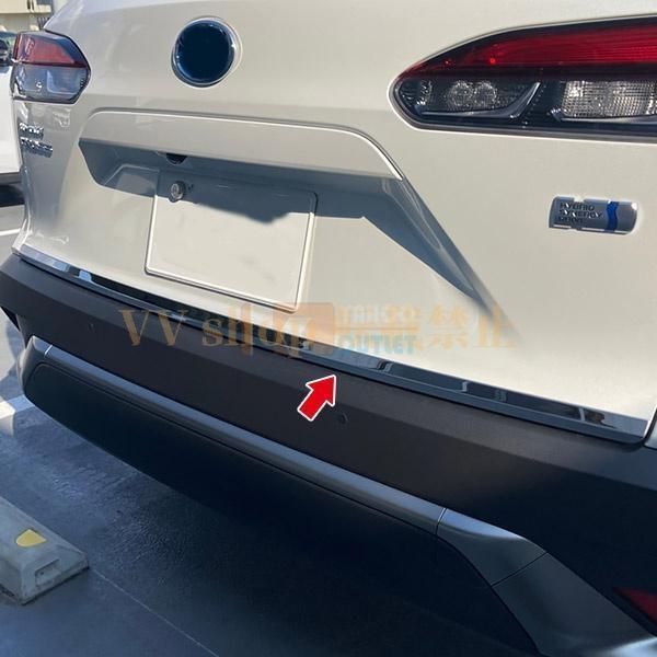 トヨタ カローラクロス 10系 2021年9月? リアゲートトリム バックドアアンダーガーニッシュ ステンレス製 鏡面 カスタム パーツ 5563