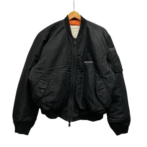 FORSOMEONE ノーカラージャケット　48 黒 フォーサムワン FORSOMEONE ジャケット MA-1 長袖 ロゴプリント