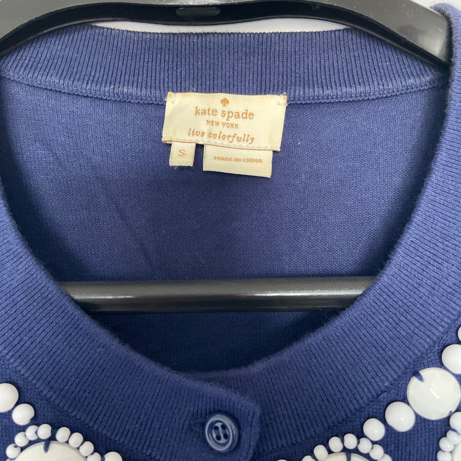 【ケイトスペード】ビジューカーディガン　ネイビー ケイトスペード】ビジューカーディガン ネイビー kate spade NEW