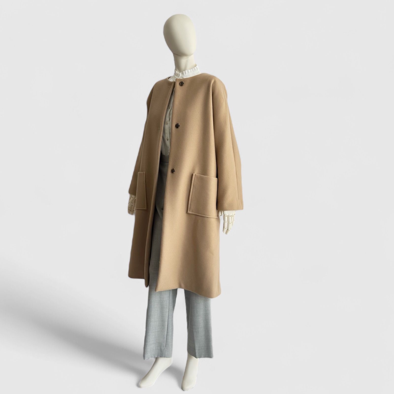 NOBEL ノーブル コート レディースMANTECOミドルコート キャメル ノー