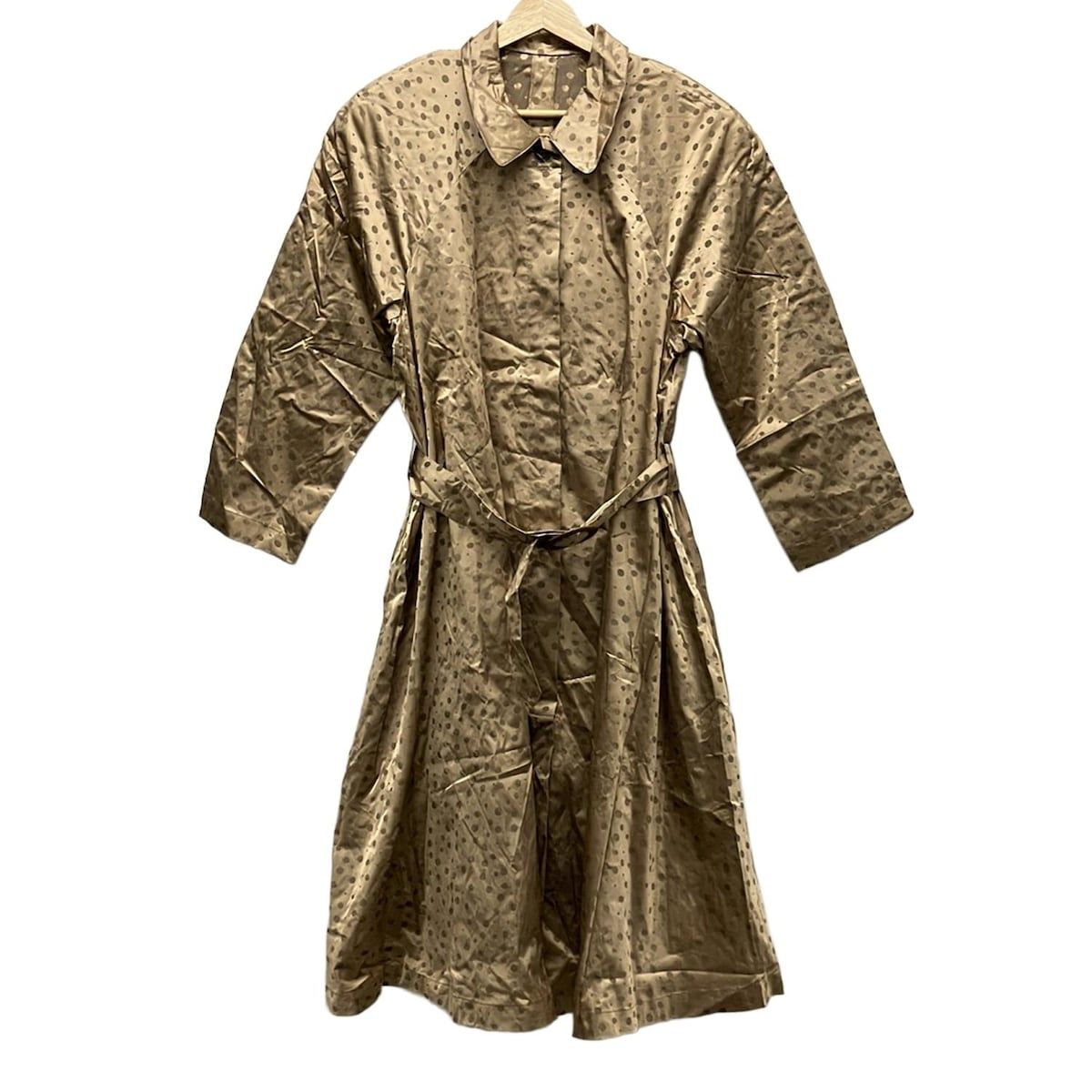 Gres(グレ) コート レディース - ベージュ×ダークブラウン 長袖/ドット