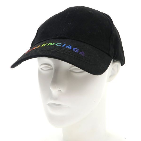 バレンシアガ キャップ ロゴ ブラック 帽子 L 58 バレンシアガ帽子 黒 バレンシアガ 帽子 黒 L(58) ユニセックス 国内